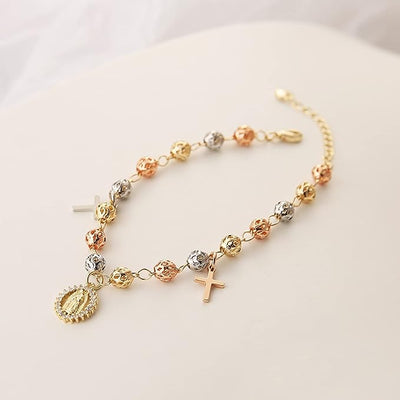 Mary Rosary Perlenkreuz Armband