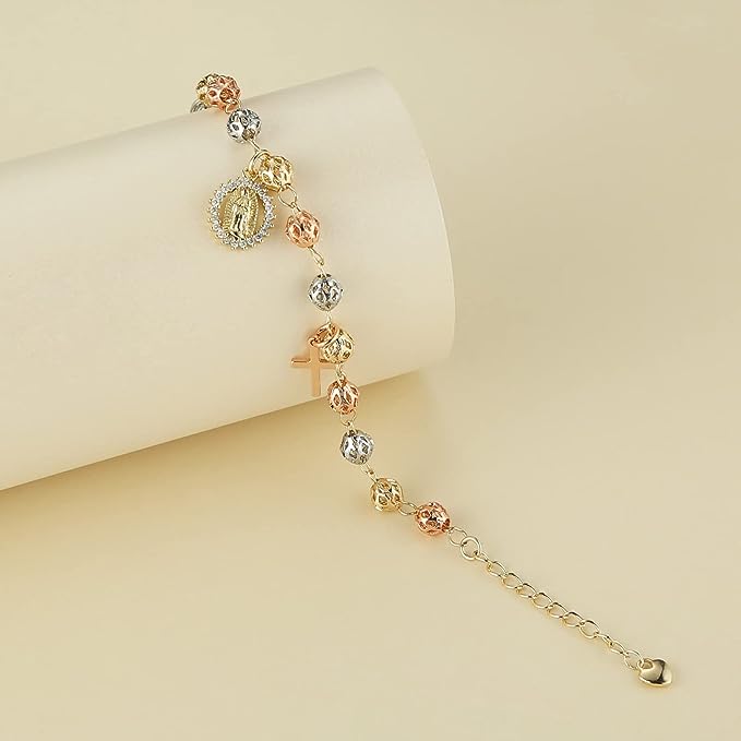 Mary Rosary Perlenkreuz Armband