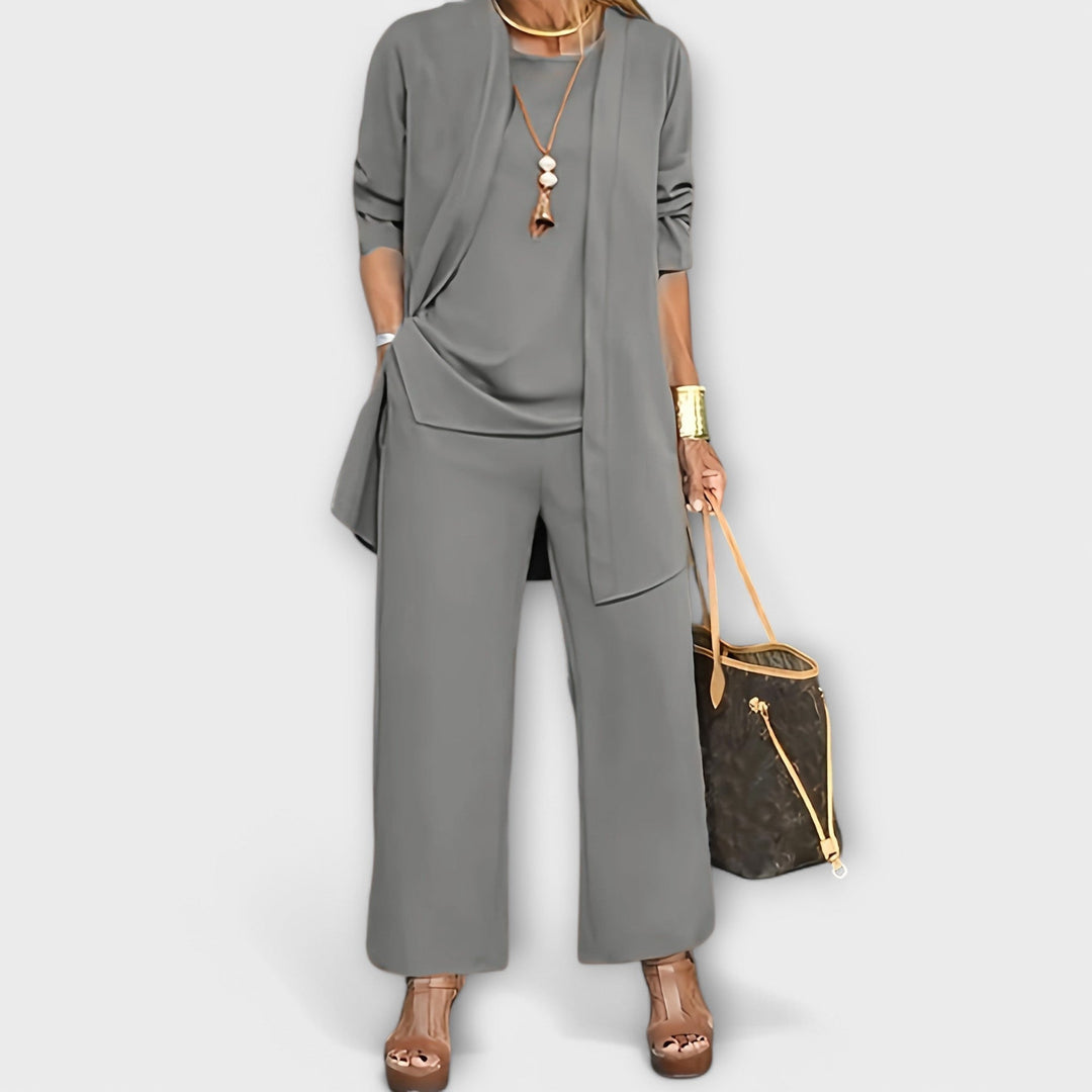 Lora - Completo marrone casual a tre pezzi
