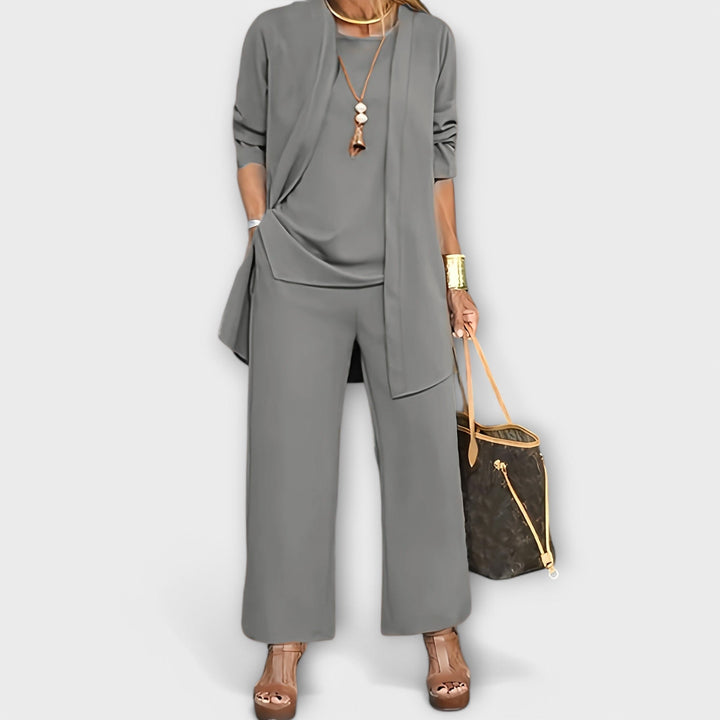Lora - Completo marrone casual a tre pezzi
