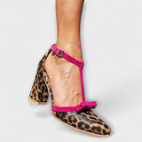 Liselotte - Leoparden-Pumps mit Blockabsatz