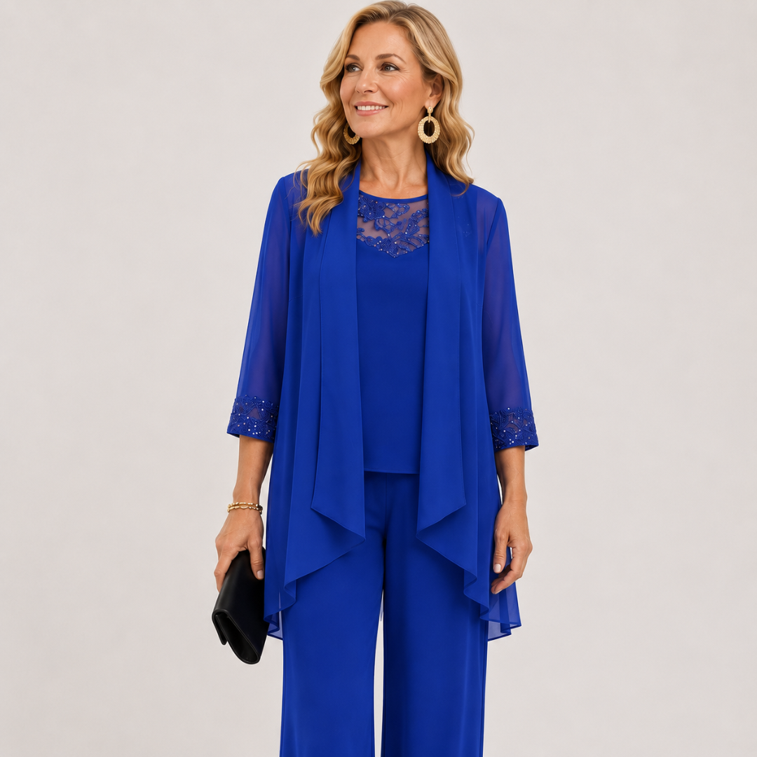Eleanor™ | Completo giacca fluida e pantaloni a gamba larga