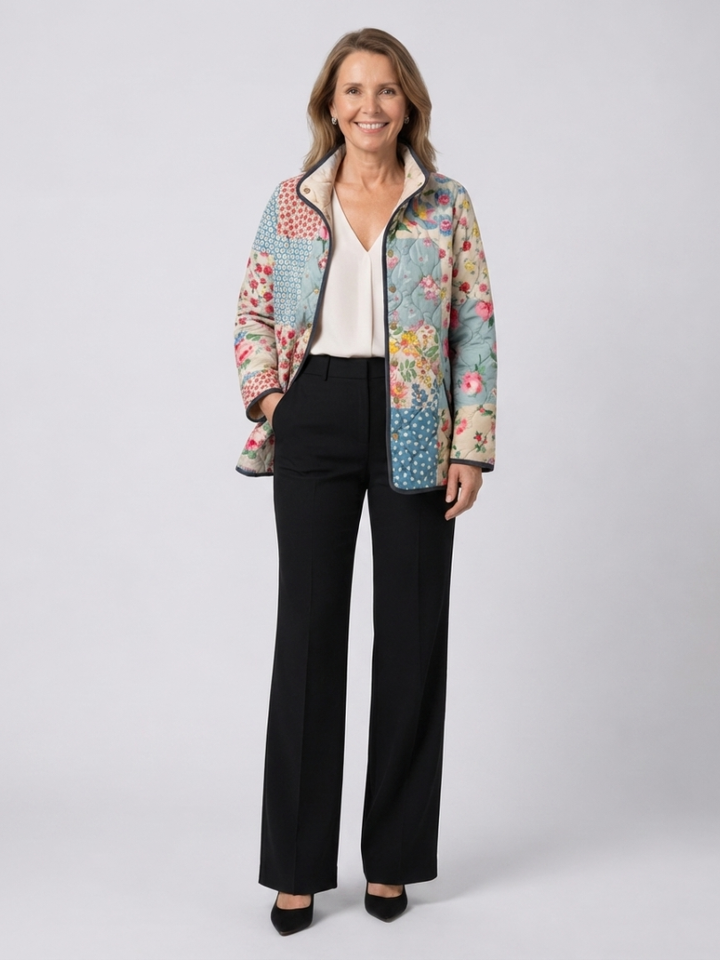 DELACROIX | Gepatchte Steppjacke Chloé mit Blumenmuster