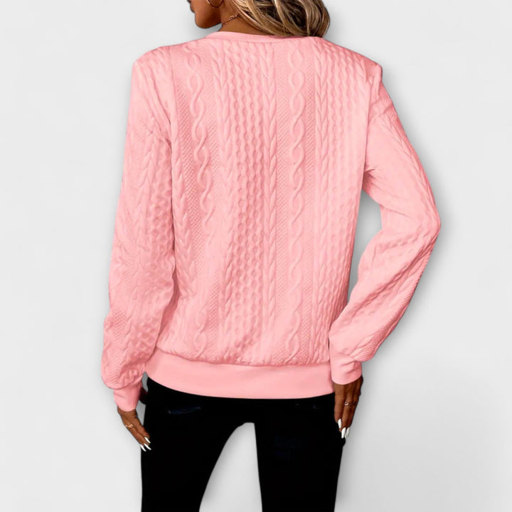 Joy - Pull en tricot blanc élégant à motif torsadé