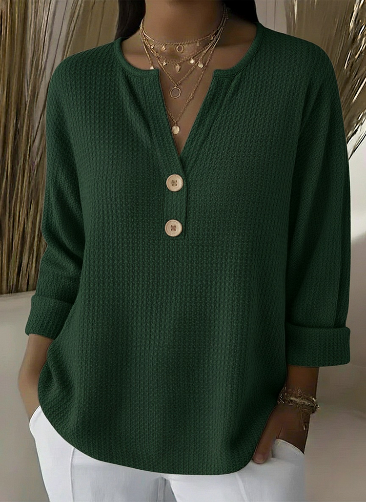 Lucía | T-shirt Henley strutturata con bottoni