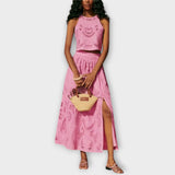 Milla - Rosa Set mit Cutout-Spitze