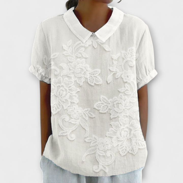 Emma - Camicia bianca con pizzo vintage