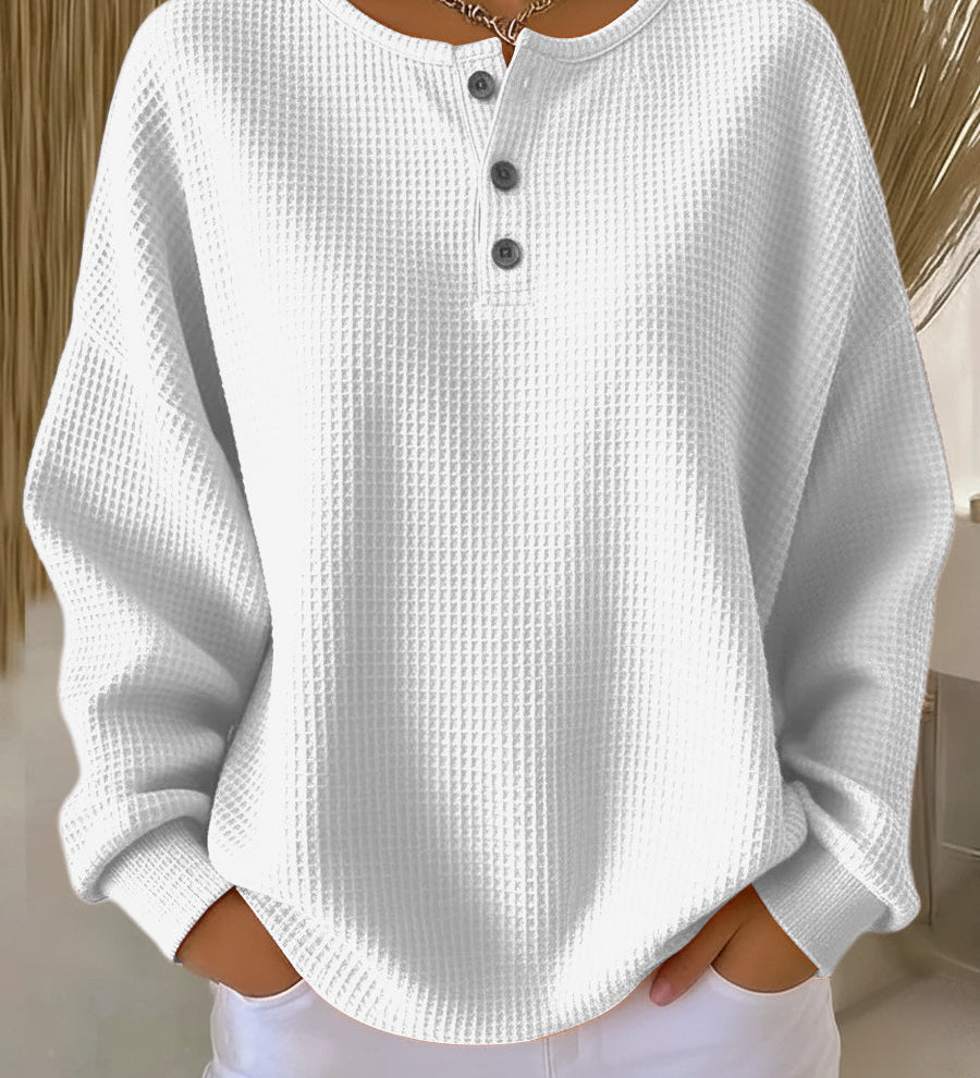 Milagros | Henley Sweatshirt mit Struktur