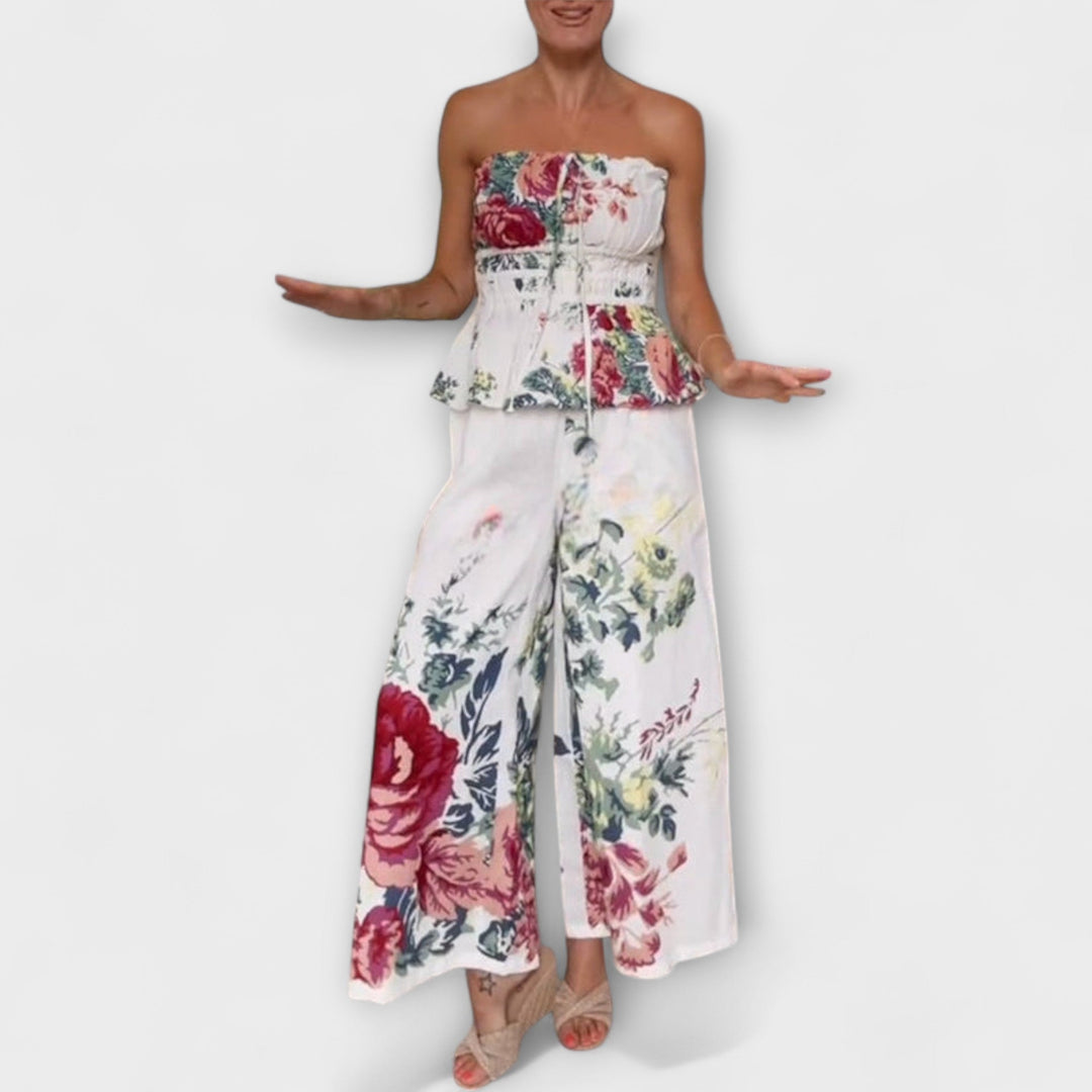 Indigo - Ensemble crème à motif floral