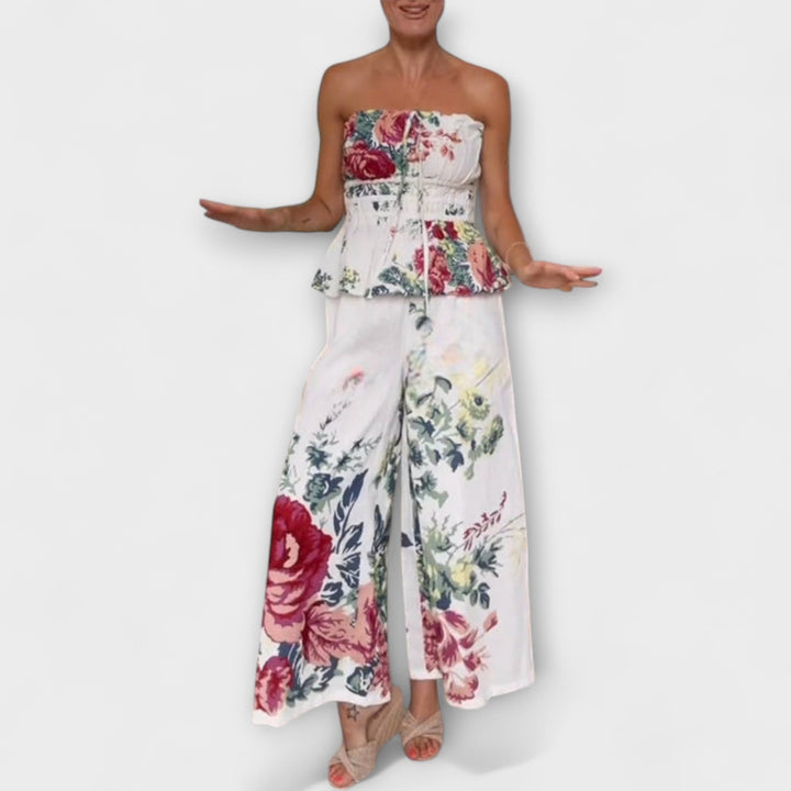 Indigo - Ensemble crème à motif floral
