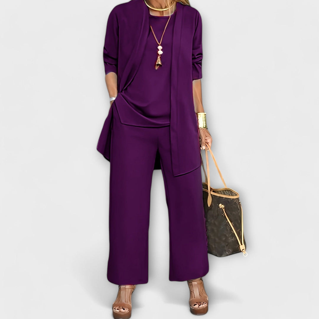 Lora - Completo marrone casual a tre pezzi