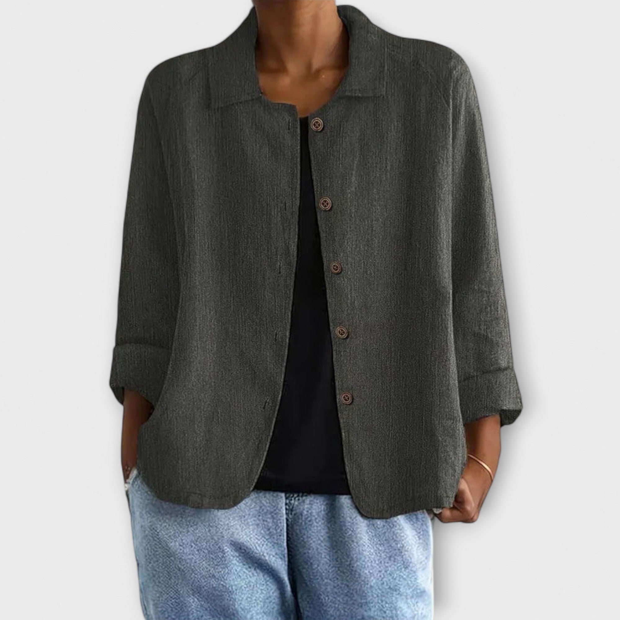 Mira - Altrosa leichte Strickjacke