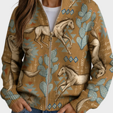 Perpetua - Wüstensattel und Kaktus Zip-Cardigan