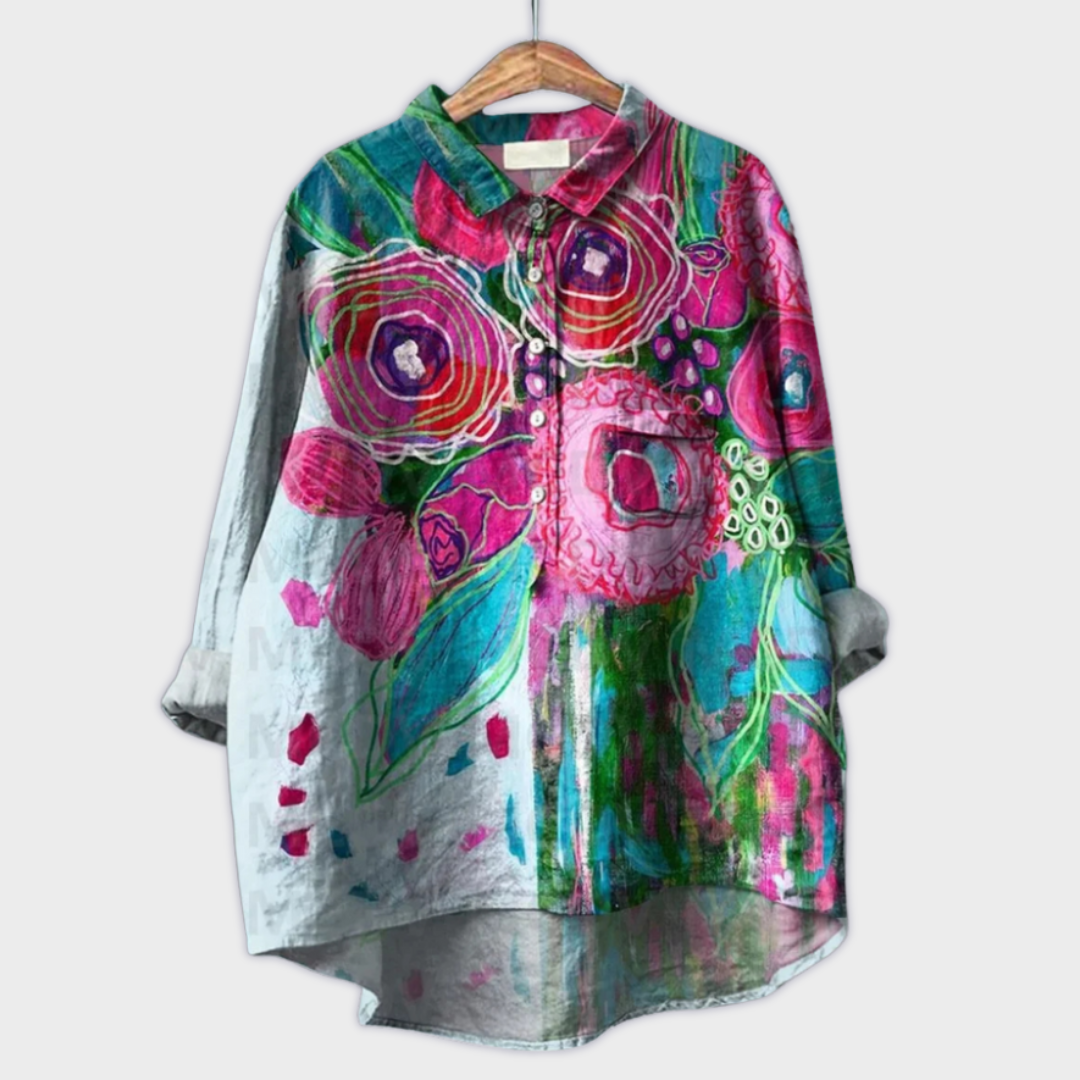 Magdalena - Damenbluse mit floralem Design
