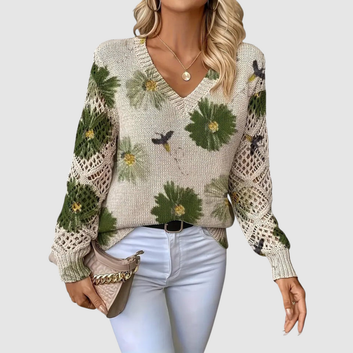 Meda - Élégant pull à motif floral
