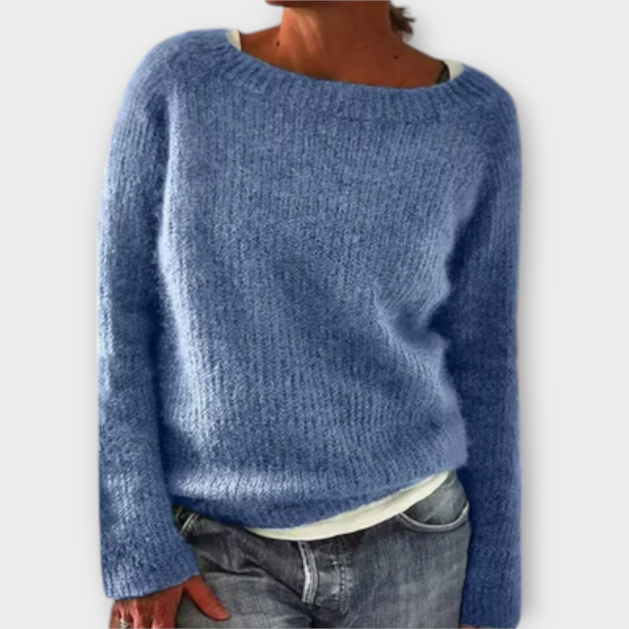 Regine - Grauer einfarbiger Pullover