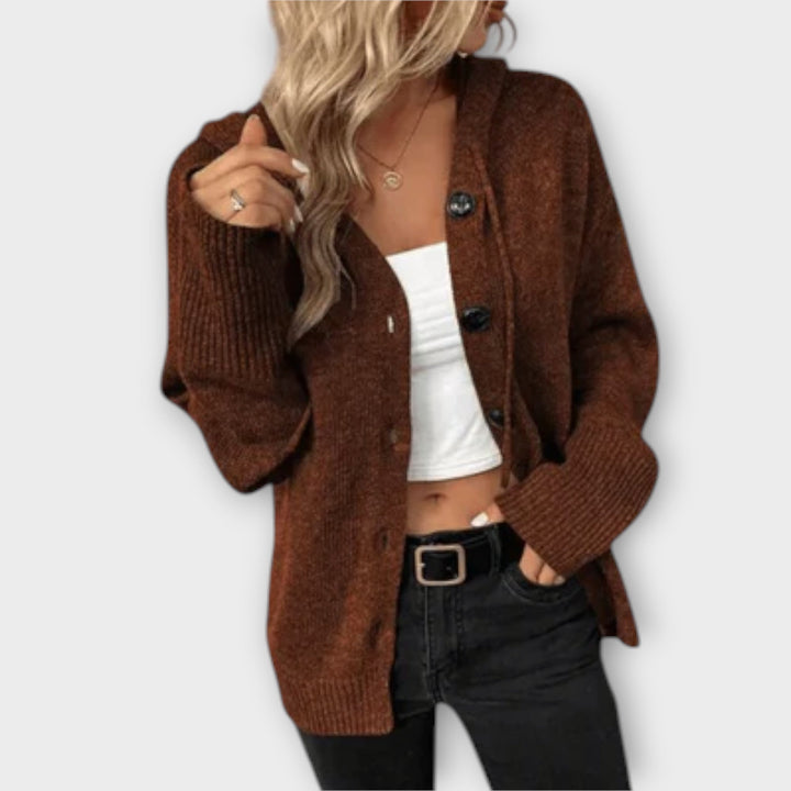 Brittan - Cardigan beige boutonné