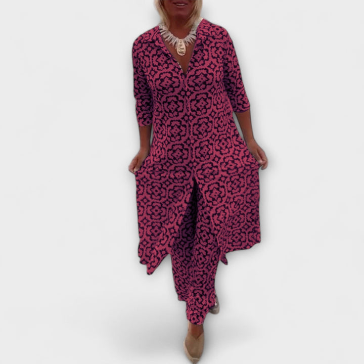 Camilla - Schwarz-weisses Set mit geometrischem Print