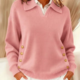 Vicenta | Pullover mit Polo-Kragen und Knöpfen