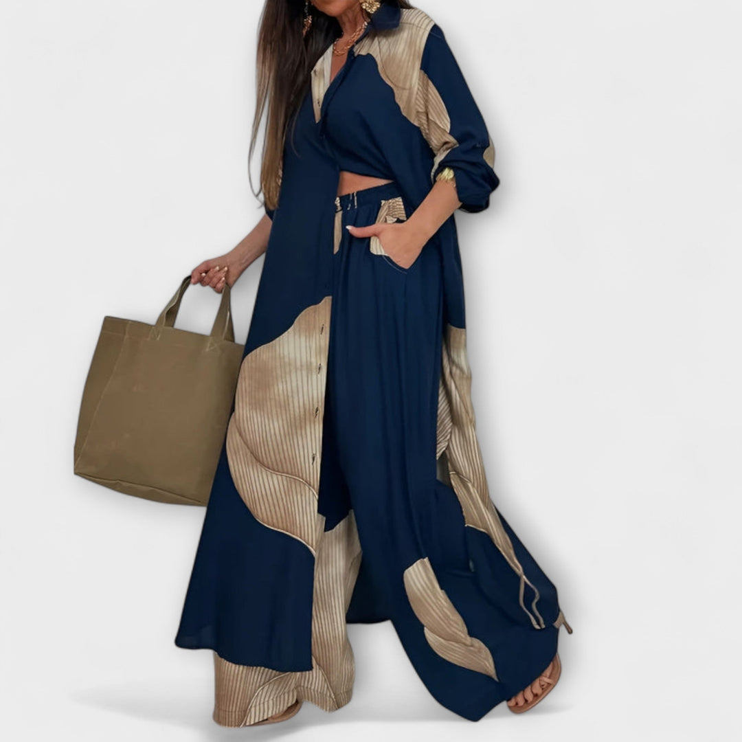 Moriel - Ensemble crème avec cardigan long