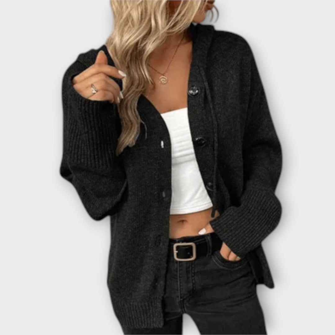 Brittan - Cardigan beige boutonné