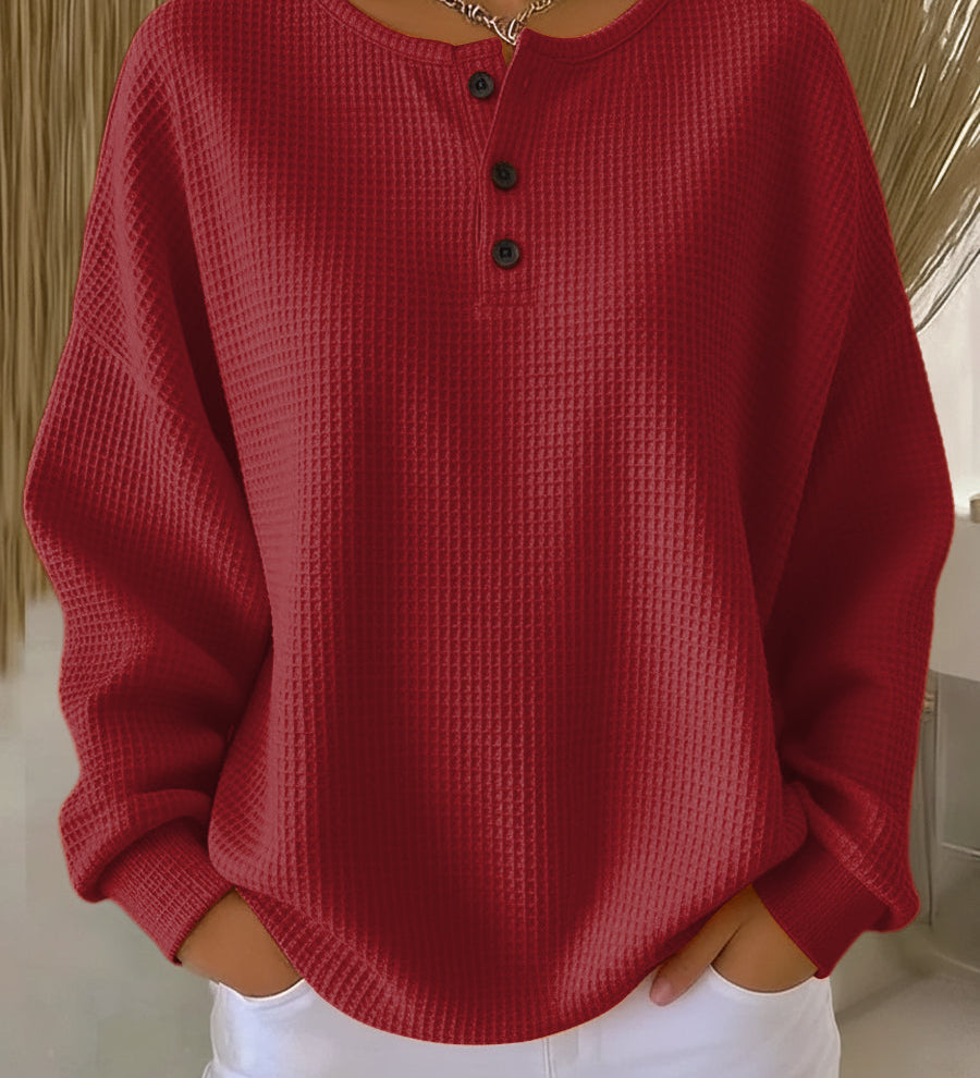 Milagros | Henley Sweatshirt mit Struktur