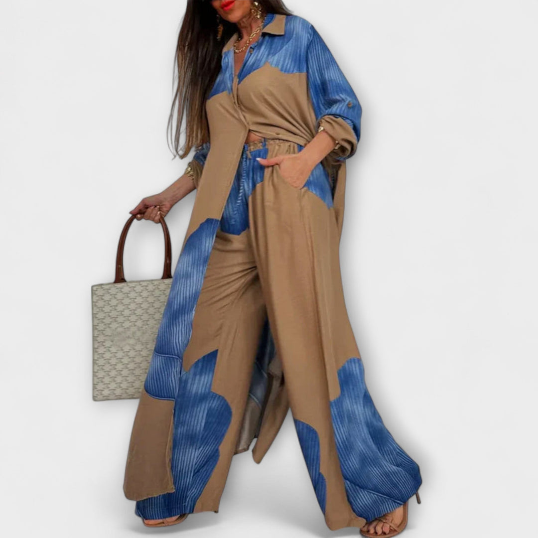 Moriel - Ensemble crème avec cardigan long