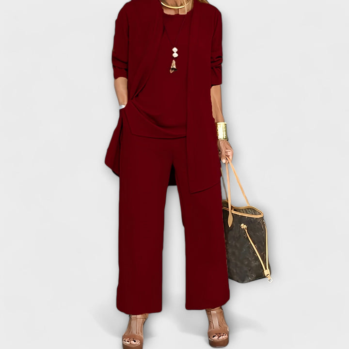 Lora - Completo marrone casual a tre pezzi
