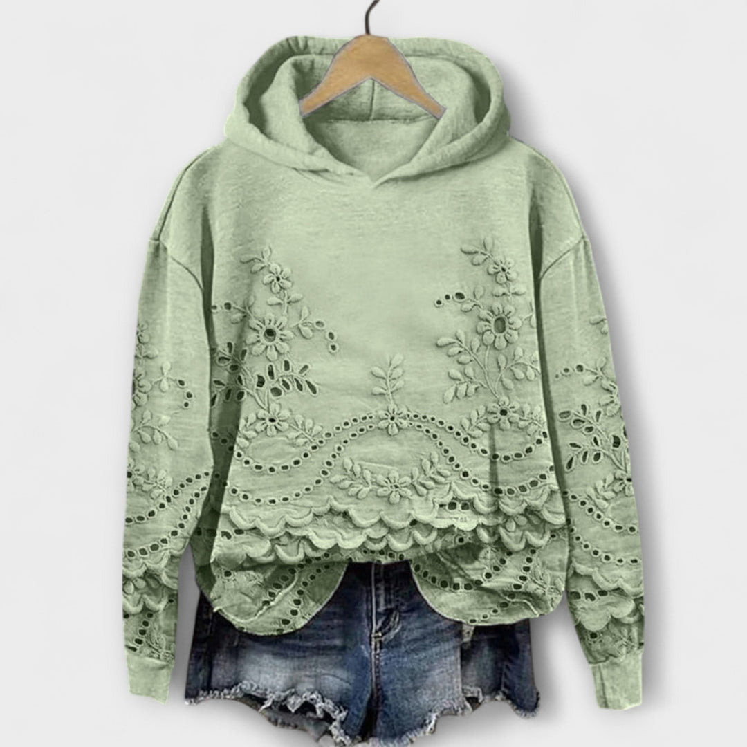 Grace - Lila Vintage-Hoodie mit Blumenprint