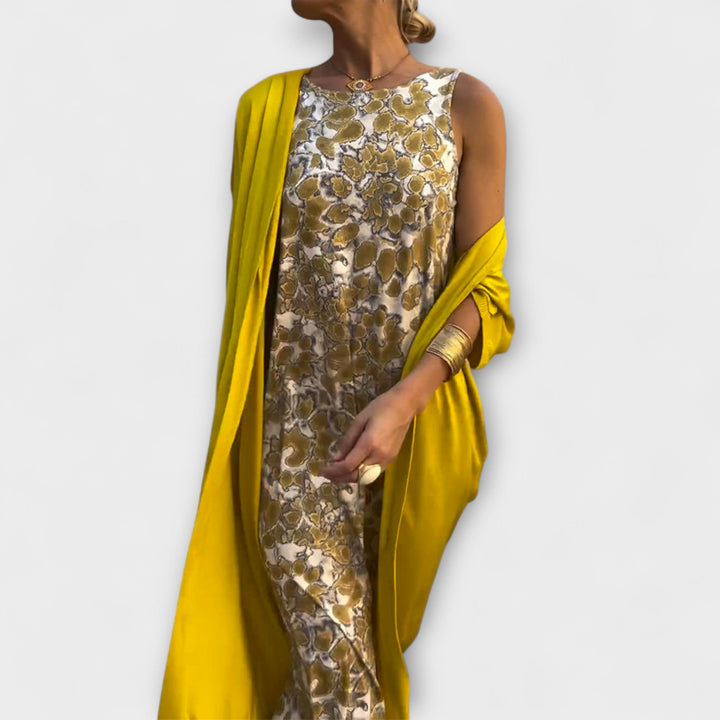 Viviana - Gelbes elegantes Pailletten-Ensemble
