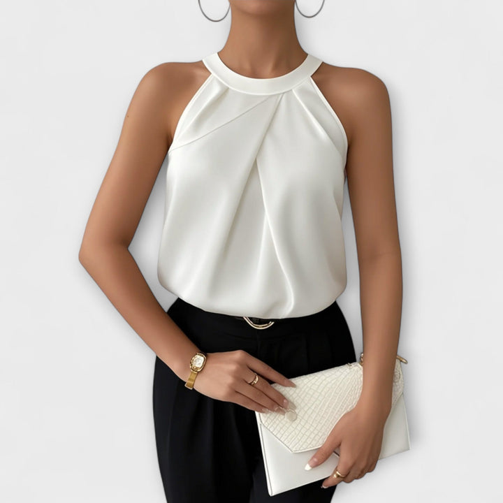 Skye - Top color champagne con spalle scoperte