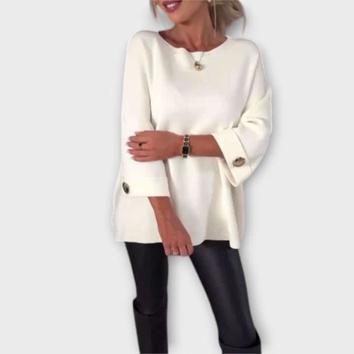Isabella - Blusa in maglia bianca elegante