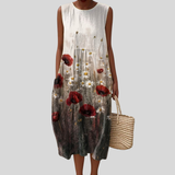 Kleid mit Mohnblumen-Print