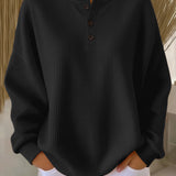 Milagros | Henley Sweatshirt mit Struktur