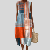Buntes Kleid mit Karo-Patchwork