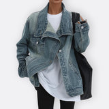 Sílvia - Vintage Jacke mit hohem asymmetrischem Kragen