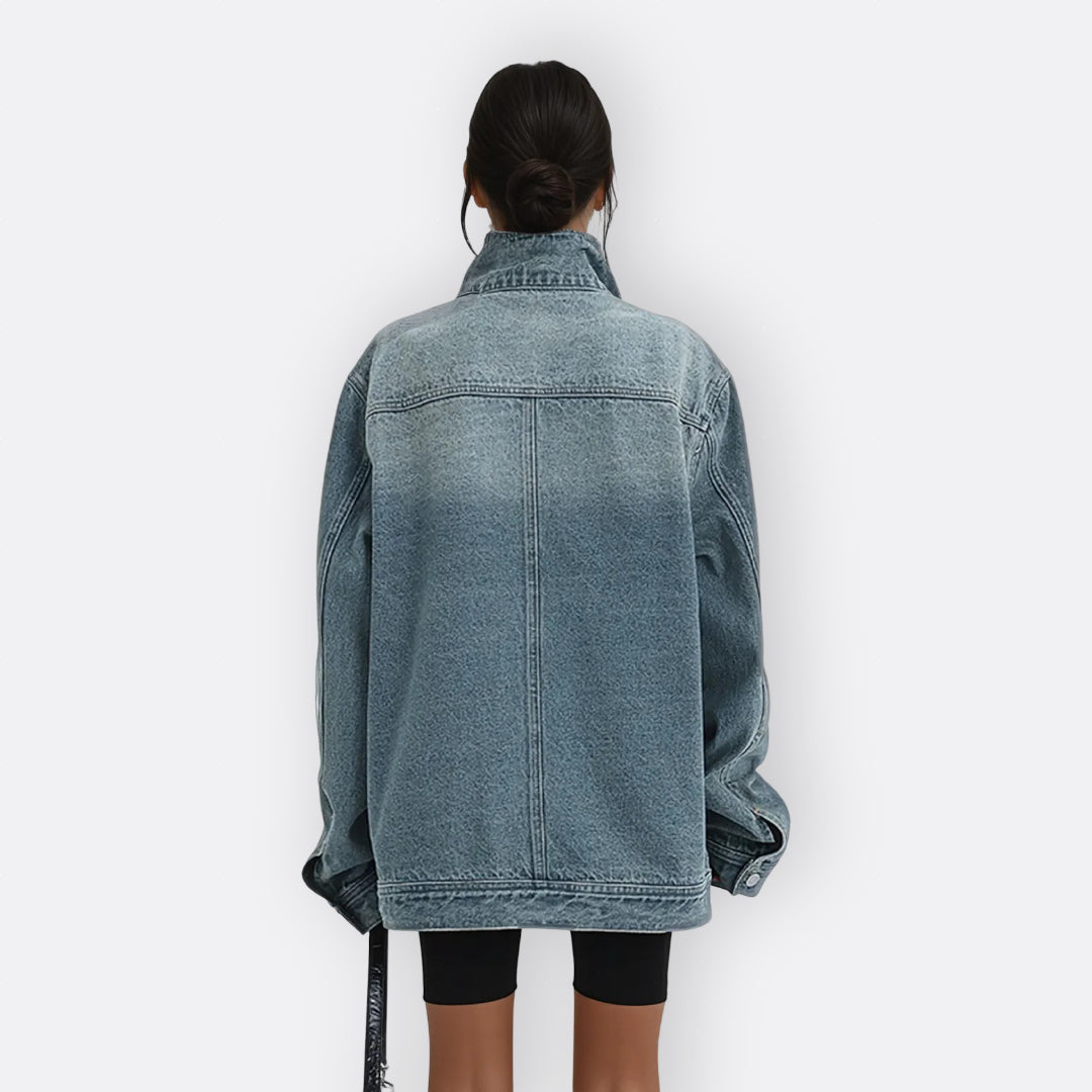 Sílvia - Veste vintage à col asymétrique montant