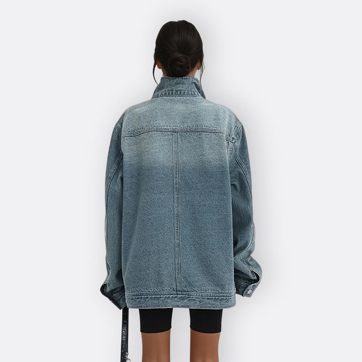 Sílvia - Veste vintage à col asymétrique montant