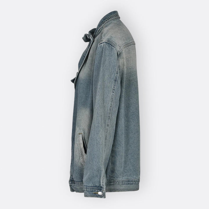 Sílvia - Veste vintage à col asymétrique montant