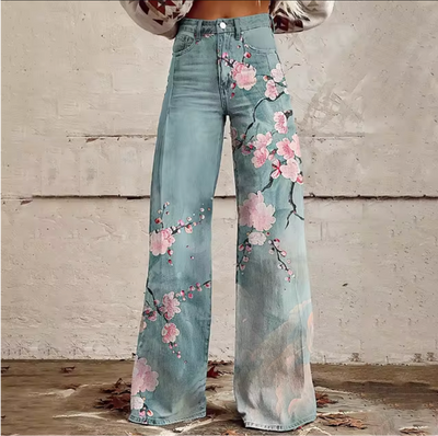 Cherry Blossom Hose mit weitem Bein