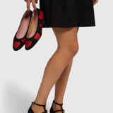 Lieselotte - Schwarze T-Steg-Pumps