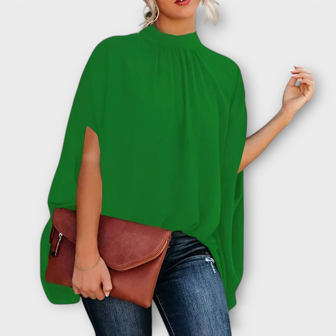Jacqueline - Rotes Crop-Top mit Raffung und Ballonärmeln