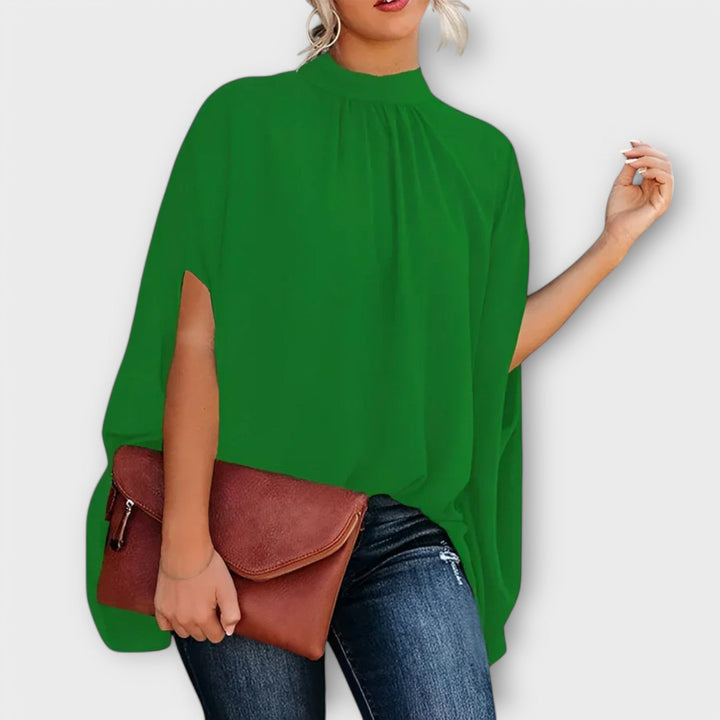 Jacqueline - Rotes Crop-Top mit Raffung und Ballonärmeln