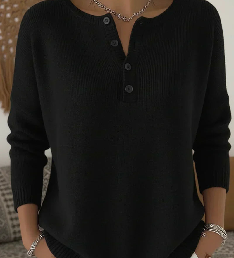 Helena | Strickpullover mit Henley-Knöpfen