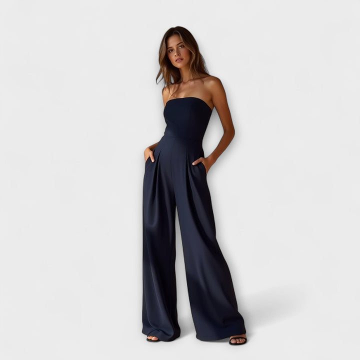 Amélie - Élégante combinaison bandeau bleu marine