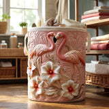 Wäschekorb mit Flamingo-Motiv