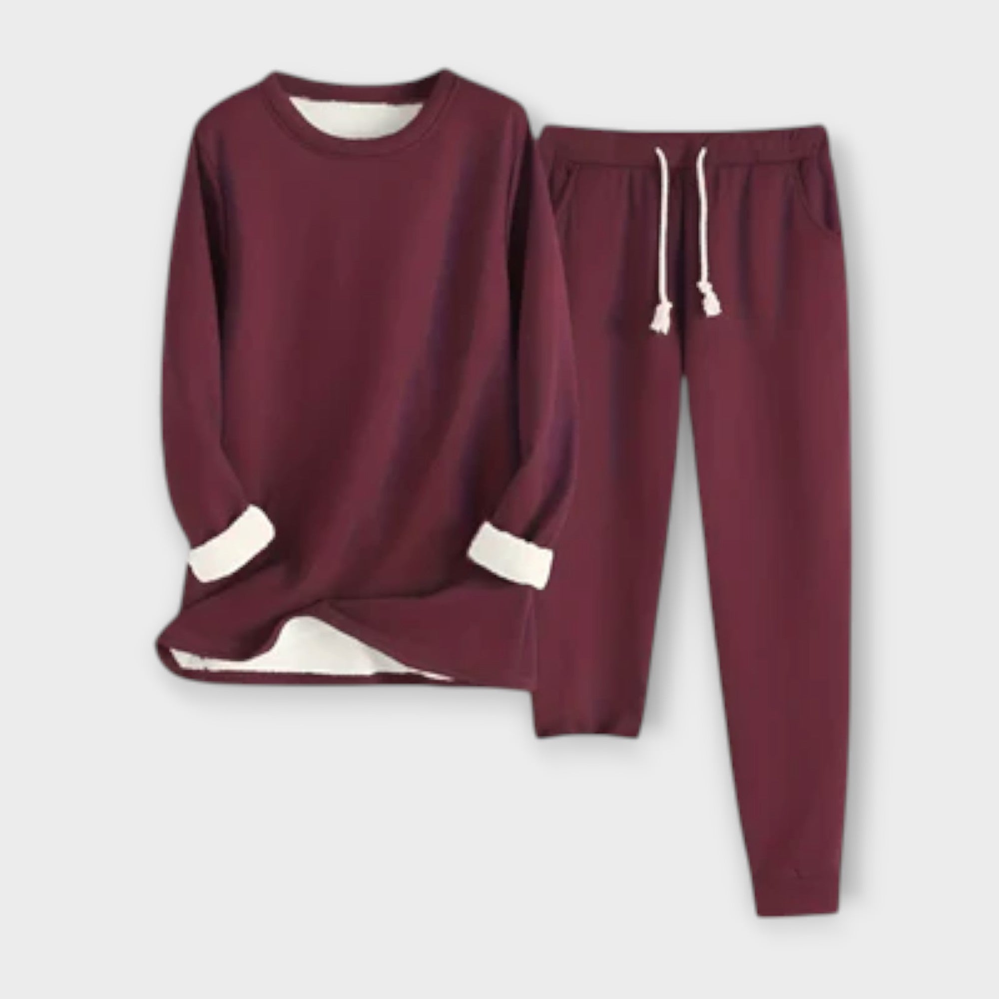 Mia - Schwarzes Thermo-Fleece-Set