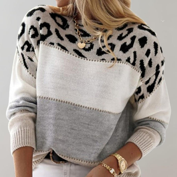 Diane | Pull en maille à accents léopard