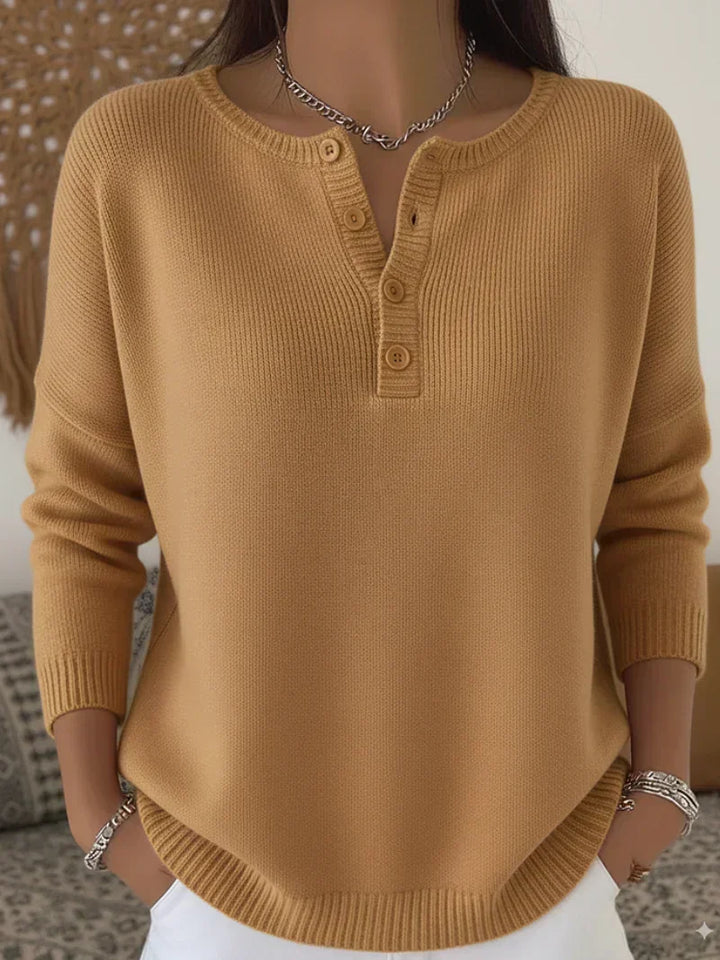 Helena | Maglione a maglia con bottoni Henley