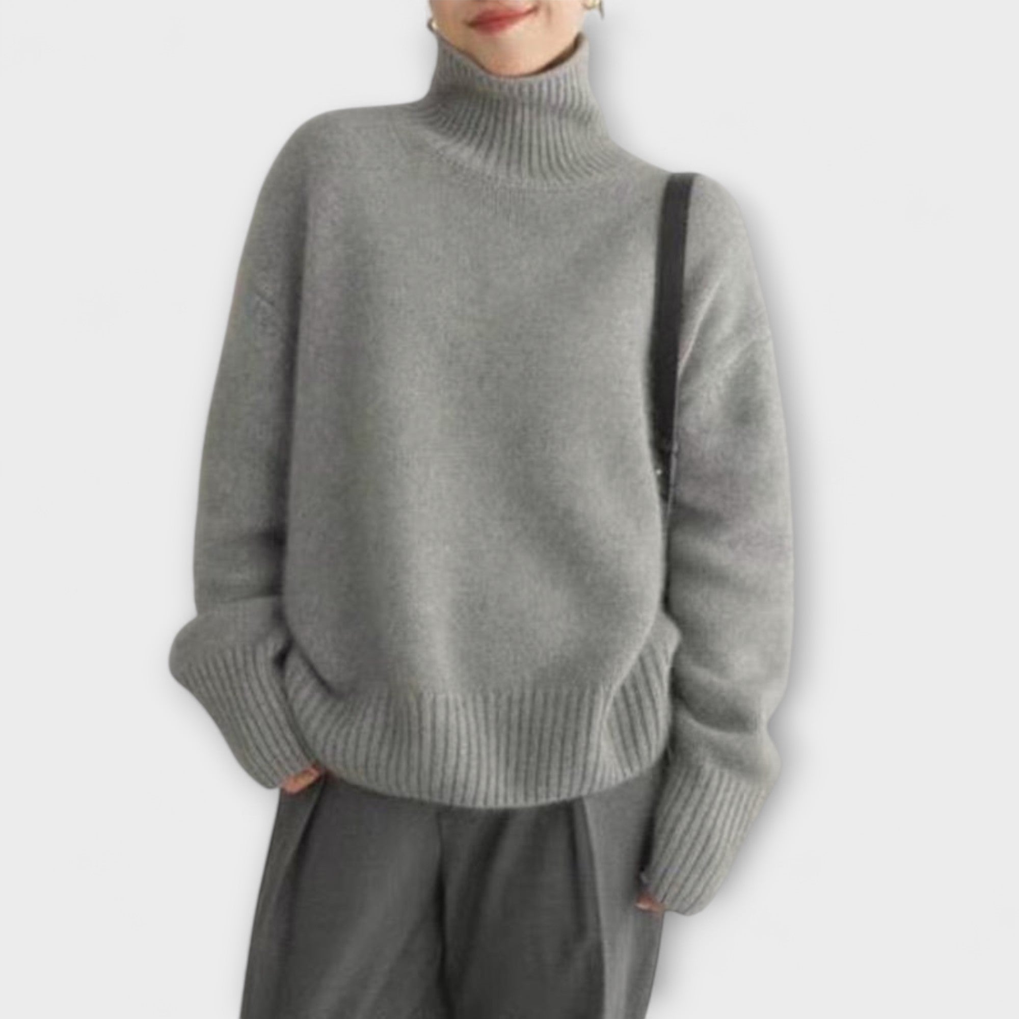 Mera - Cremefarbener Kaschmir-Rollkragenpullover